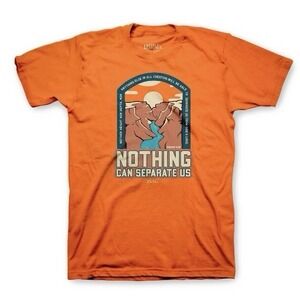 Light Source Mens TShirt Nothing Can Separate Us Medium New with Tags Orange